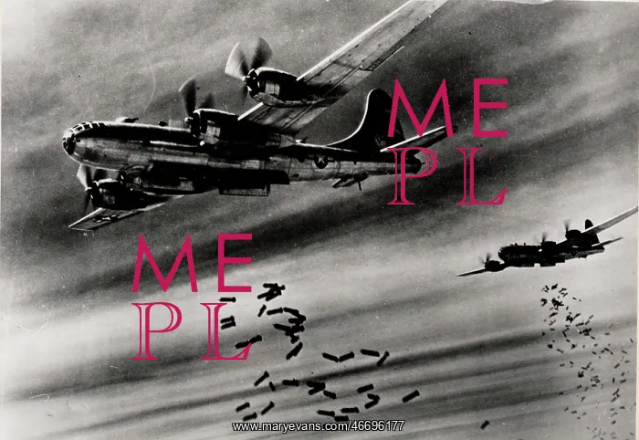 : Boeing B-29s dropping incendiary bombs on Japan : Boeing B-29s dropping incendiary bombs on Japan