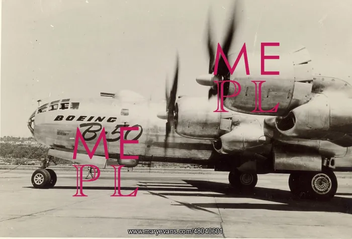 : Boeing B-50A running-up on the ramp : Boeing B-50A running-up on the ramp