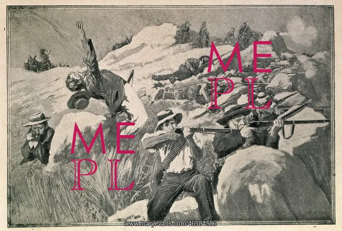 : Boer guerrilla commando shooting against English : Boer guerrilla commando shooting against English