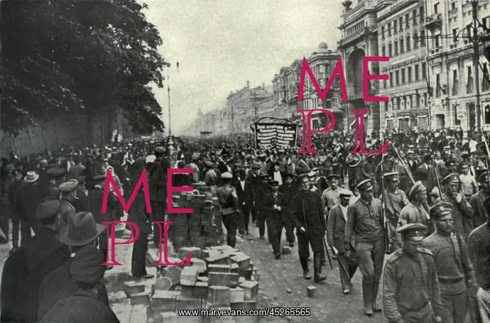 : Bolshevik parade in St. Petersberg during the : Bolshevik parade in St. Petersberg during the