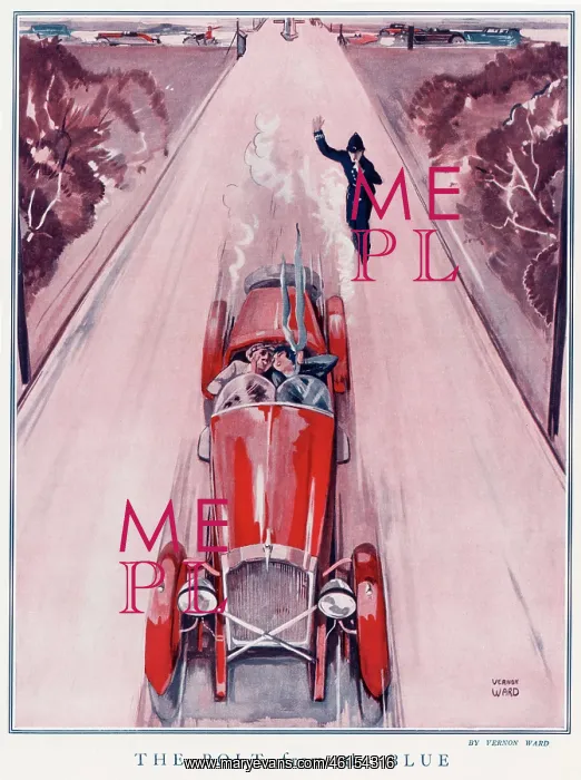 : The Bolt from the Blue, speeding 1920s couple : The Bolt from the Blue, speeding 1920s couple