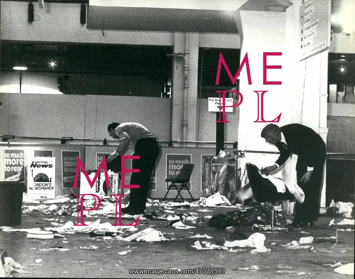 : Bomb explosion at Ideal Home Exhibition, Olympia, London : Bomb explosion at Ideal Home Exhibition, Olympia, London