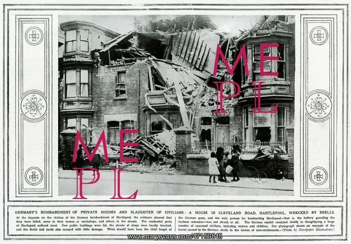 : Bombed houses in Hartlepool, WW1 : Bombed houses in Hartlepool, WW1