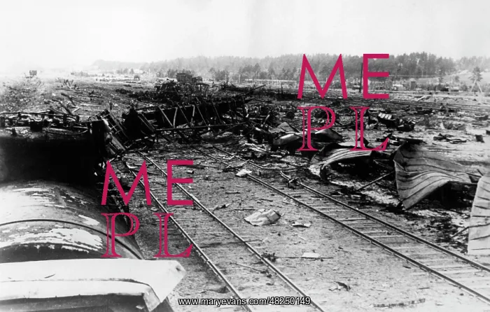 : Bombed railway station after an attack of the Luftwaffe on : Bombed railway station after an attack of the Luftwaffe on