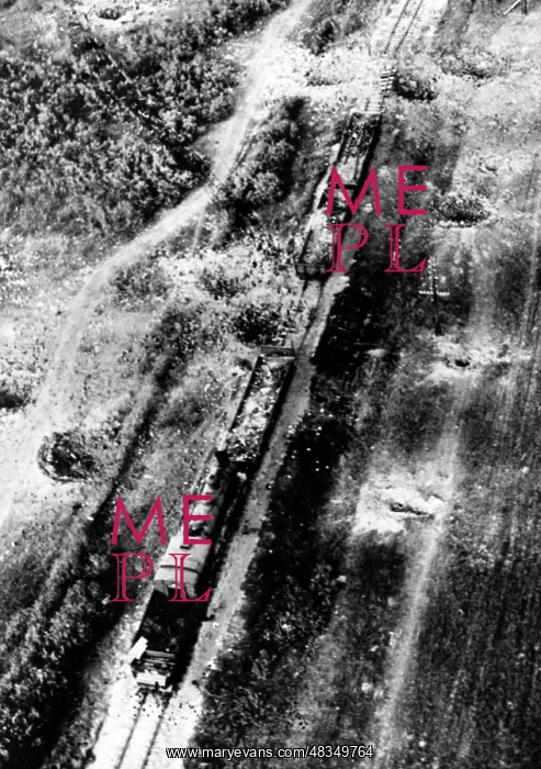 : Bombed Soviet train at Kursk, 1943 : Bombed Soviet train at Kursk, 1943