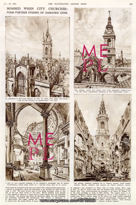 : Bombed Wren City churches : Bombed Wren City churches
