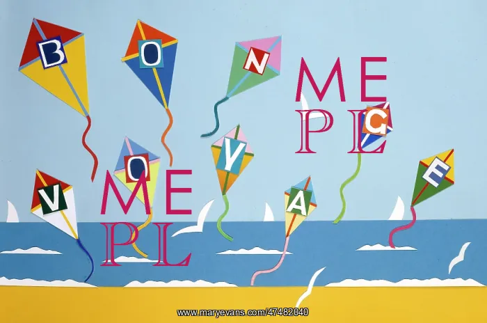  : Bon Voyage Kites ' paper collage