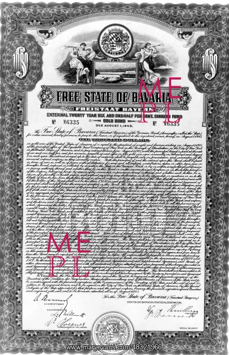 : Bond of the Free State of Bavaria, 1925 : Bond of the Free State of Bavaria, 1925