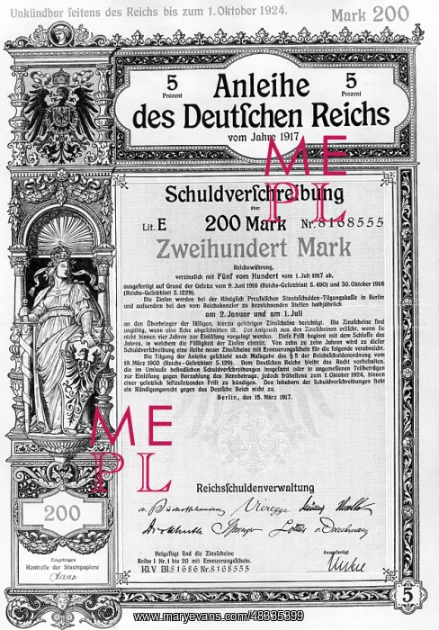 : Bond of the German Reich, 1917 : Bond of the German Reich, 1917