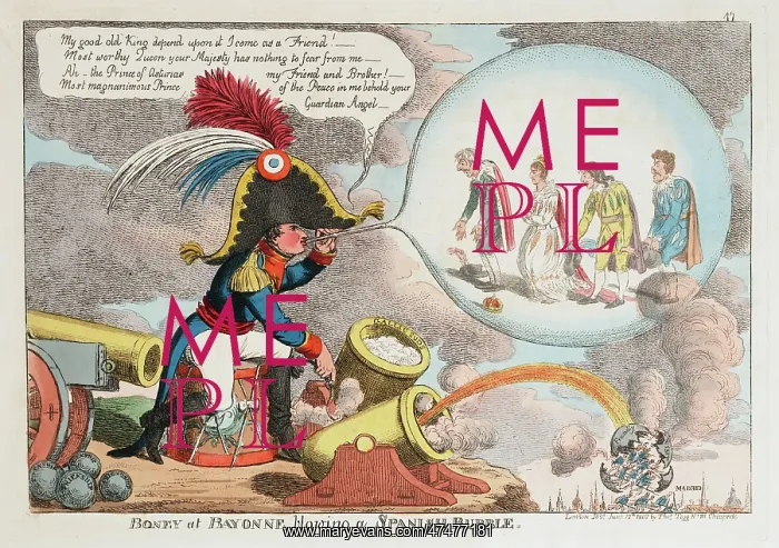 : Boney at Bayonne blowing a Spanish bubble : Boney at Bayonne blowing a Spanish bubble