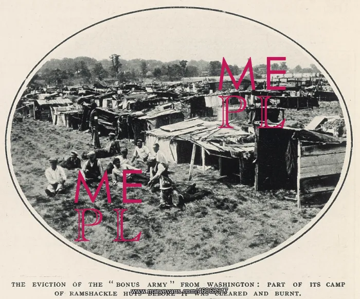: THE BONUS ARMY CAMP BEFORE IT WAS DESTROYED : THE BONUS ARMY CAMP BEFORE IT WAS DESTROYED