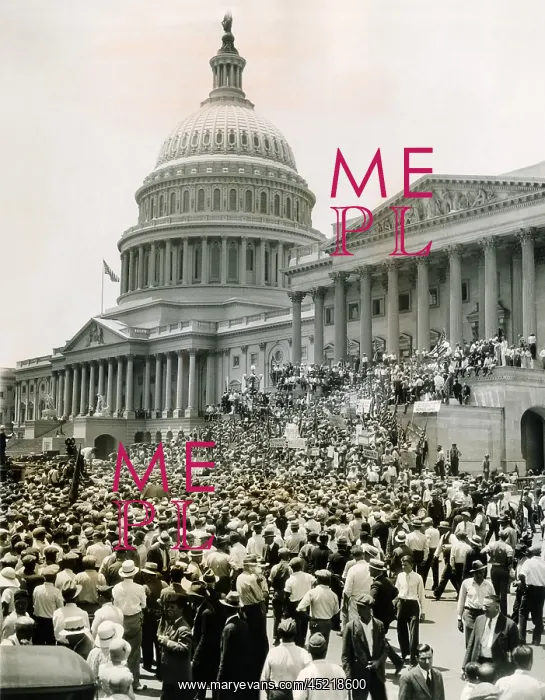 : Bonus Army Veterans protest the adjournment ? : Bonus Army Veterans protest the adjournment ?