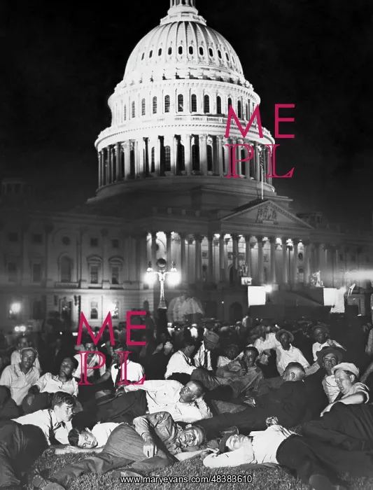 : The Bonus Army from WW1 camped out on the lawn : The Bonus Army from WW1 camped out on the lawn
