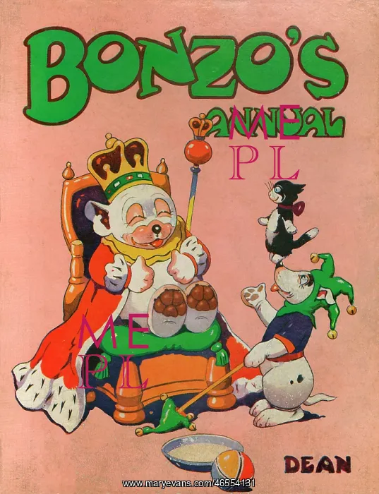 : Bonzo the cartoon dog dressed like a king : Bonzo the cartoon dog dressed like a king