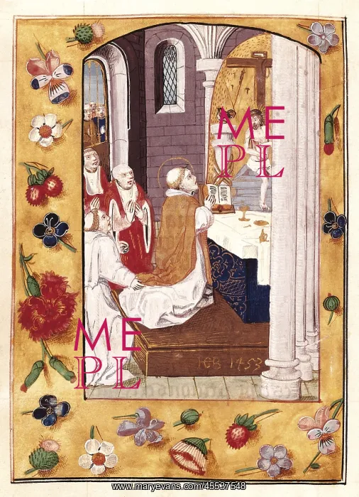 : Book of Hours. 15th c. Fol. 152v. Mass of St Gregory : Book of Hours. 15th c. Fol. 152v. Mass of St Gregory