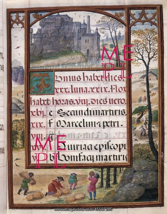: Book of Hours of Don Manuel. 1517. June: reaping : Book of Hours of Don Manuel. 1517. June: reaping