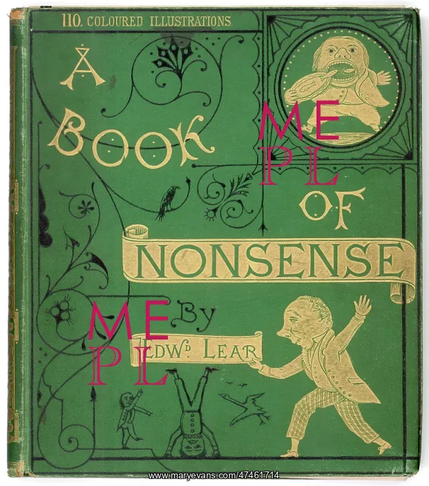 : A Book of Nonsense, Edward Lear, cover : A Book of Nonsense, Edward Lear, cover