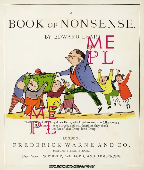 : Book of Nonsense by Edward Lear, title page : Book of Nonsense by Edward Lear, title page