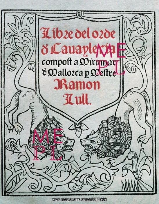: Book of Order of cavalry, 15th century, by Ramon Llull (1235 : Book of Order of cavalry, 15th century, by Ramon Llull (1235