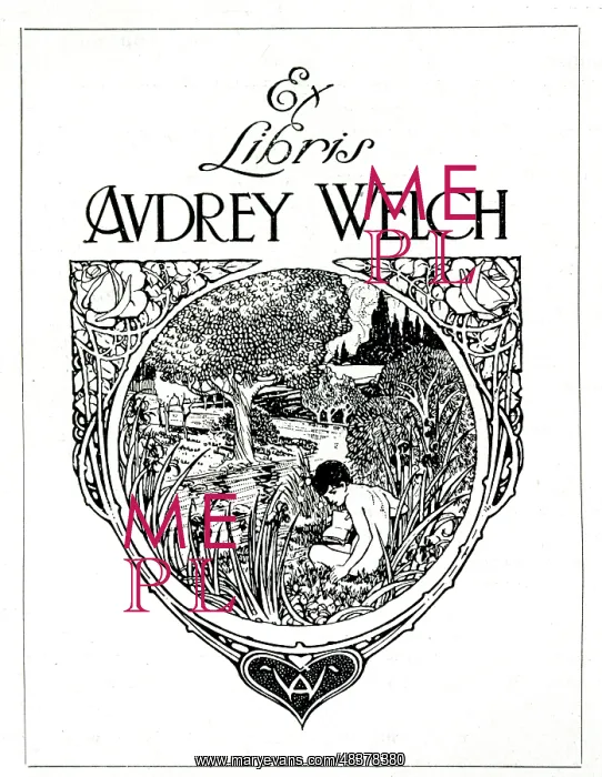 : Book Plate by Charles E Dawson for Audrey Welch : Book Plate by Charles E Dawson for Audrey Welch