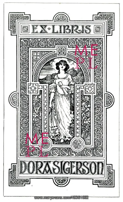 : Book Plate by Charles E Dawson for Dora Sigerson : Book Plate by Charles E Dawson for Dora Sigerson