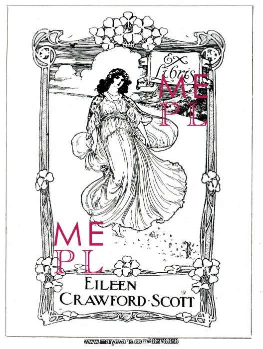 : Book Plate by Charles E Dawson for Eileen Crawford-Scott : Book Plate by Charles E Dawson for Eileen Crawford-Scott