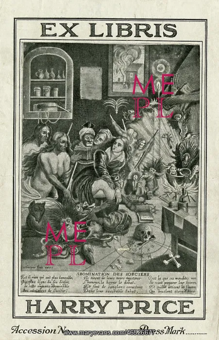 : Book plate used by Harry Price : Book plate used by Harry Price