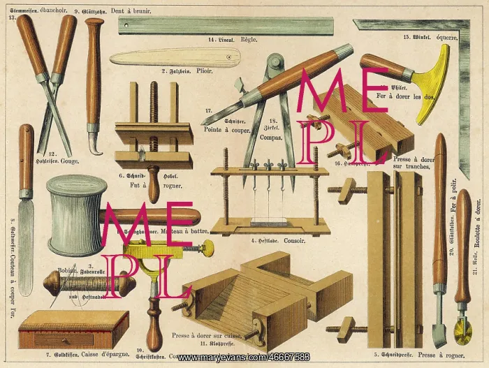 : Bookbinding tools 1875 : Bookbinding tools 1875
