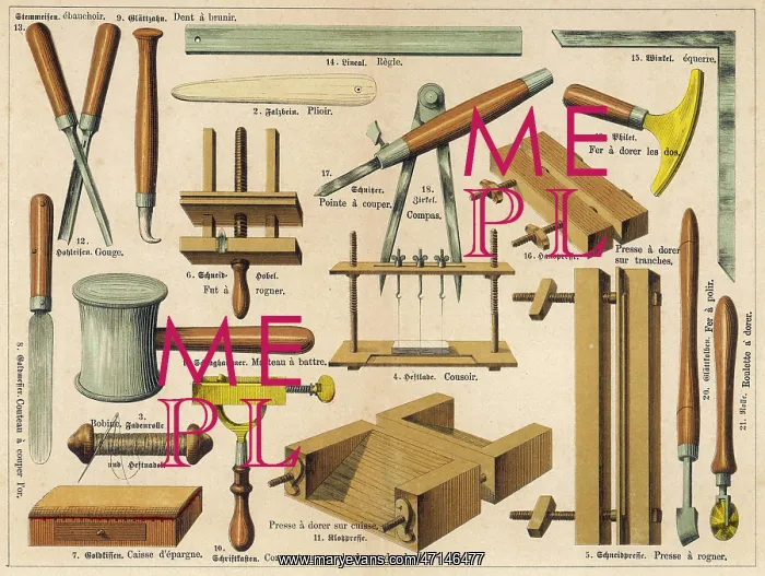 : Bookbinding tools 1875 : Bookbinding tools 1875