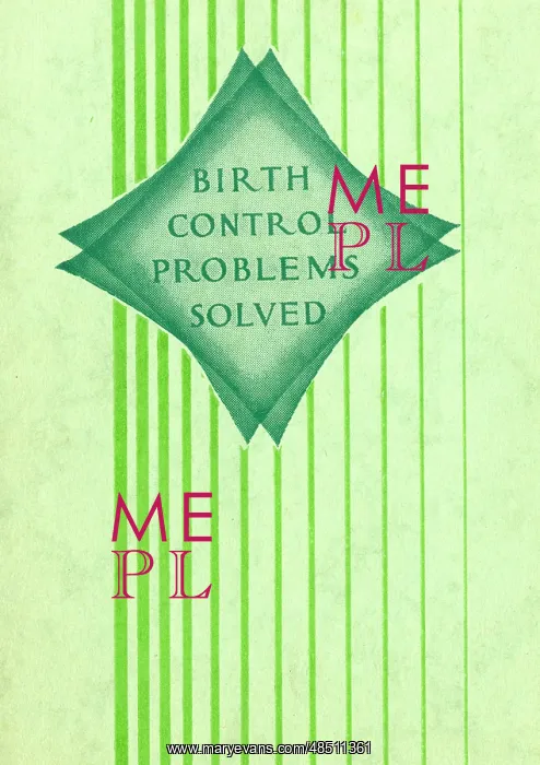: Booklet cover, Birth Control Problems Solves : Booklet cover, Birth Control Problems Solves