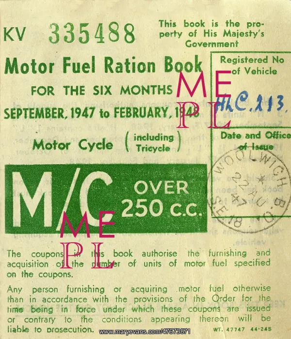 : Booklet cover, Motor Fuel Ration Book : Booklet cover, Motor Fuel Ration Book
