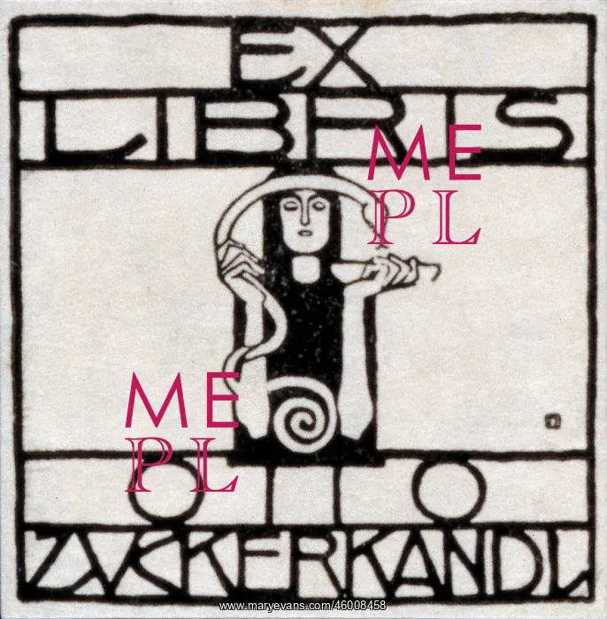  : Bookplate (Exlibris) for Otto Zuckerkandl. Lithography. 1905
