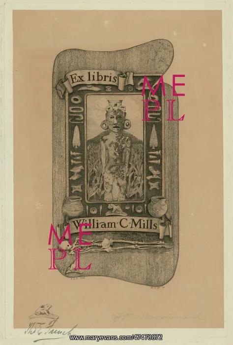 : Bookplate of archaeologist William C. Mills : Bookplate of archaeologist William C. Mills