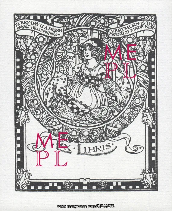 : Bookplate design by Ethel Larcombe : Bookplate design by Ethel Larcombe
