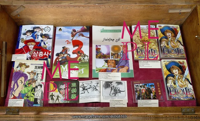 : Books, Musee D'Artagnan, Lupiac, Gers, Occitania, France : Books, Musee D'Artagnan, Lupiac, Gers, Occitania, France