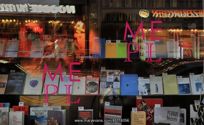 : Bookshop window display, Berlin, Germany : Bookshop window display, Berlin, Germany