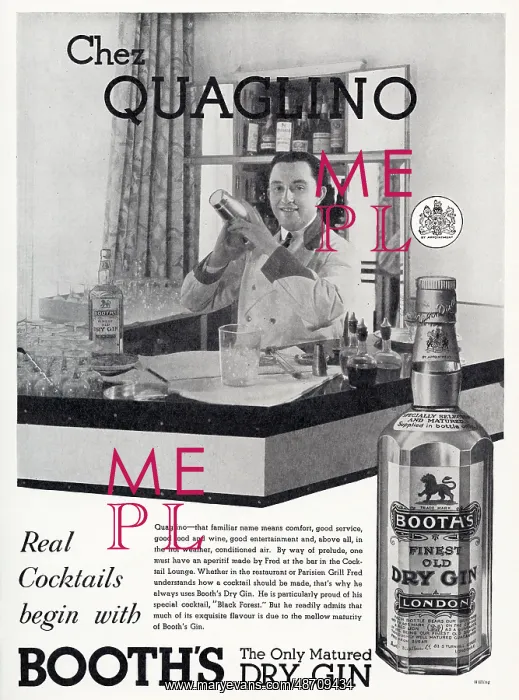 : Booths Dry Gin - Chez Quaglino : Booths Dry Gin - Chez Quaglino