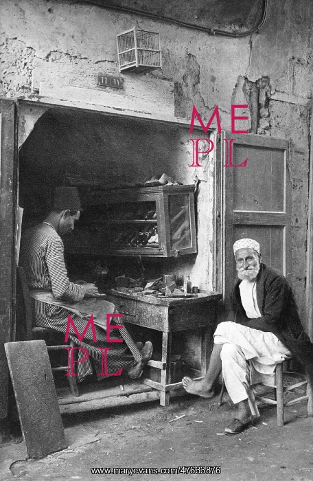: Bootmaker at work, Jaffa, Western Israel : Bootmaker at work, Jaffa, Western Israel