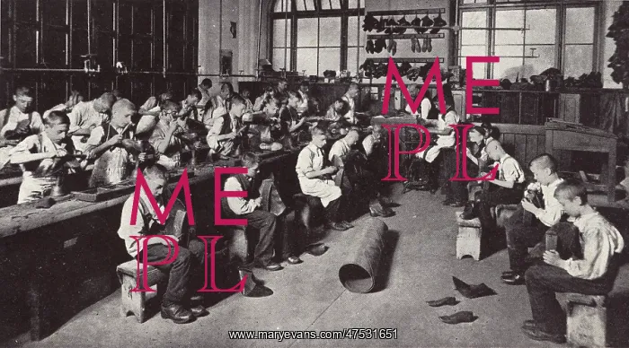 : Bootmaker's Shop at Barnardo's Home, Stepney Causeway : Bootmaker's Shop at Barnardo's Home, Stepney Causeway