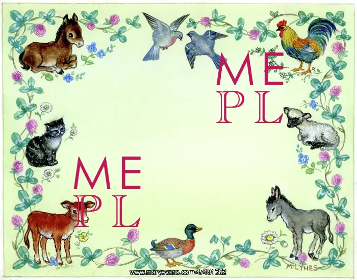 : Border design with animals and birds : Border design with animals and birds