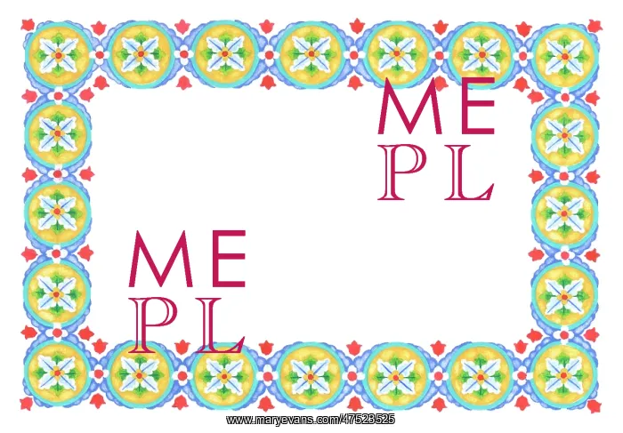 : border design with circular motifs and flowers : border design with circular motifs and flowers