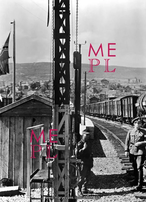 : Border guards at the demarcation line, 1942 : Border guards at the demarcation line, 1942