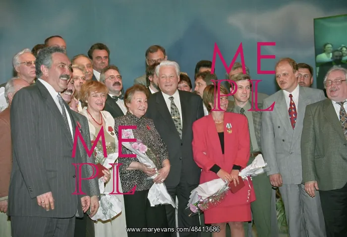 : Boris Yeltsin at awarding ceremony, 1996 : Boris Yeltsin at awarding ceremony, 1996