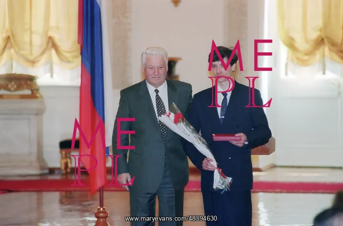 : Boris Yeltsin at ceremony of state awarding, 1996 : Boris Yeltsin at ceremony of state awarding, 1996