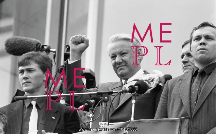 : Boris Yeltsin at demonstration, 1991 : Boris Yeltsin at demonstration, 1991