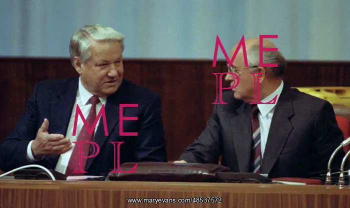  : Boris Yeltsin and Mikhail Gorbachev, 1991
