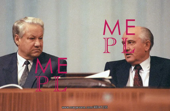 : Boris Yeltsin and Mikhail Gorbachev in Presidium : Boris Yeltsin and Mikhail Gorbachev in Presidium