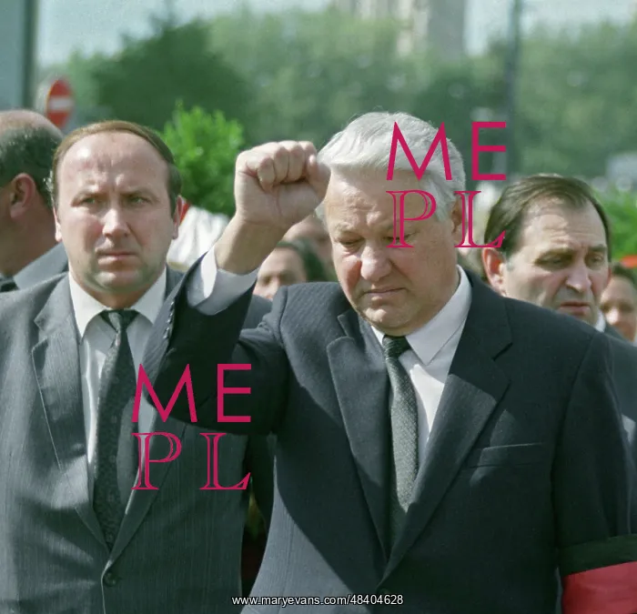 : Boris Yeltsin at mourning ceremony, 1991 : Boris Yeltsin at mourning ceremony, 1991