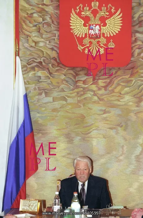 : Boris Yeltsin at session of Extraordinary Commission, 1996 : Boris Yeltsin at session of Extraordinary Commission, 1996