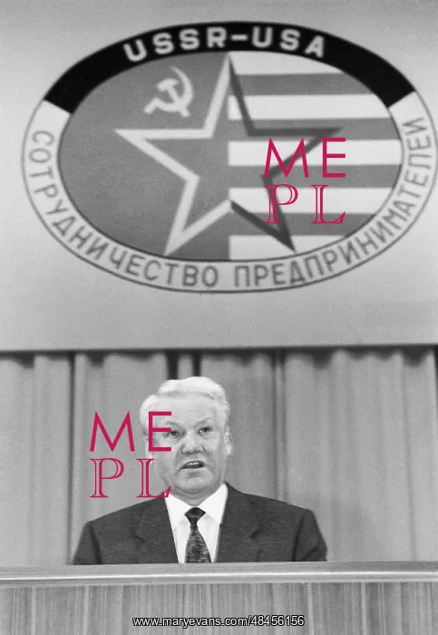 : Boris Yeltsin at Soviet-American conference, 1991 : Boris Yeltsin at Soviet-American conference, 1991